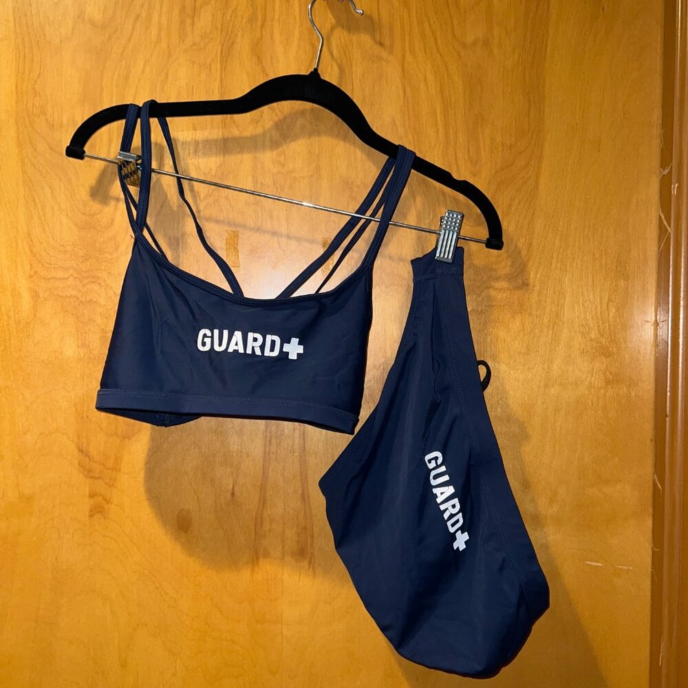 Navy Lifeguard Uniform Bikini Top and Bottom Set Size Large